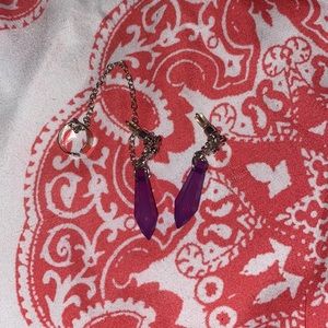 purple crystal earrings